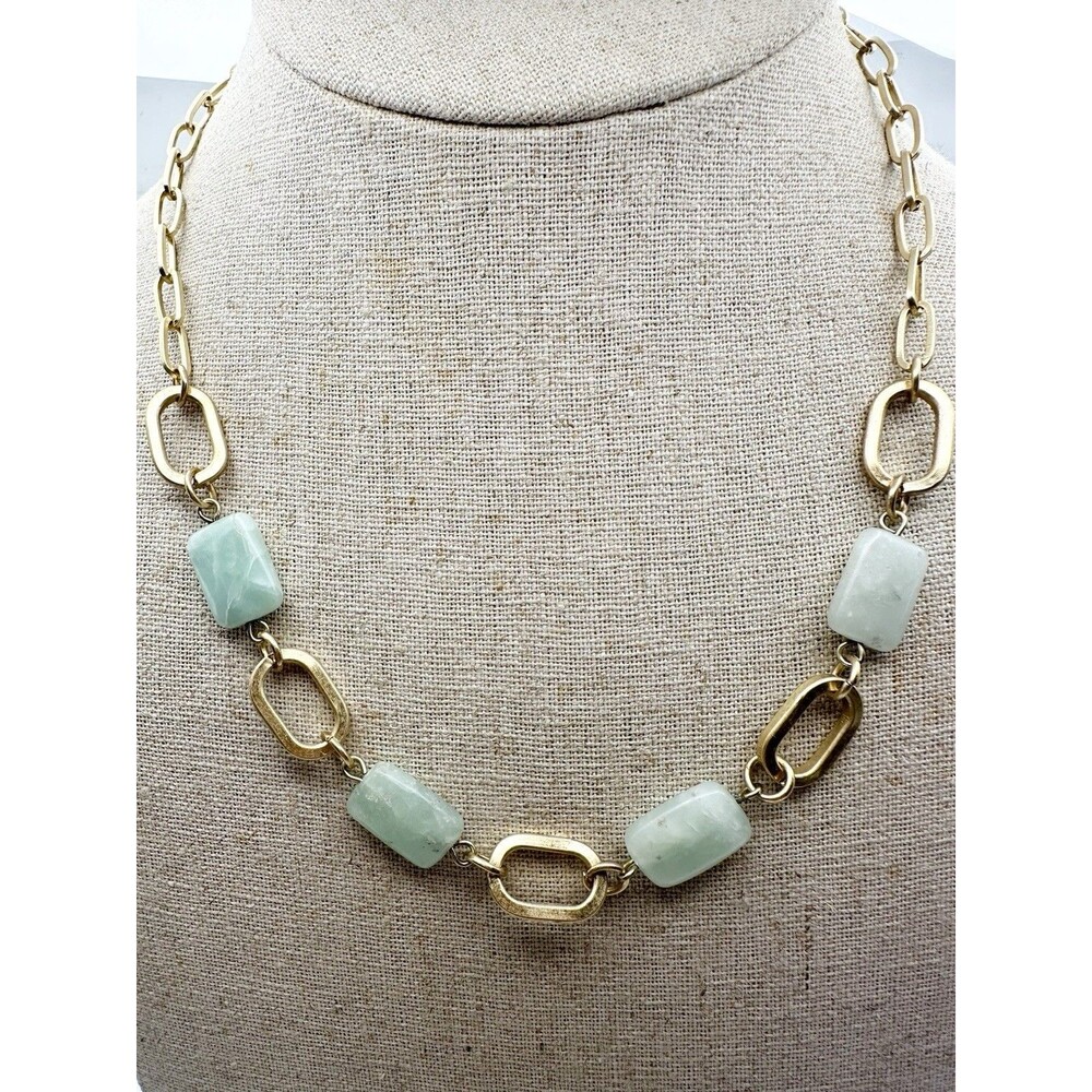 Sweet Lola Semiprecious Gemstone Necklace Gold Tone 19”